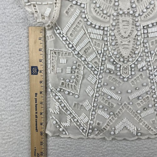 Camicia Lovers + Friends donna XS impreziosita da perline maglia trasparente bianca - Foto 12 di 13