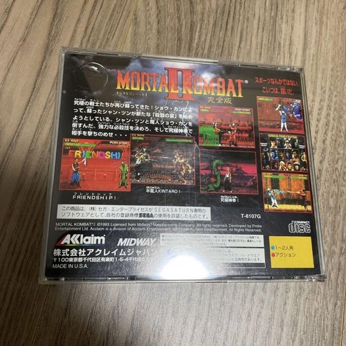 Mortal Kombat II Sega Sega Saturn SS Manual en Caja Funcionamiento Probado Importación Japón - Imagen 2 de 3