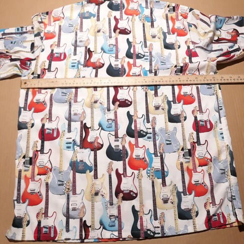 Camicia Fender The Collection By Da Vinci All Over Stampa Chitarra Bottoni Uomo M - Foto 9 di 13
