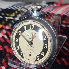 Vintage metal Ingersoll Pocket Watch c1970 Working b1