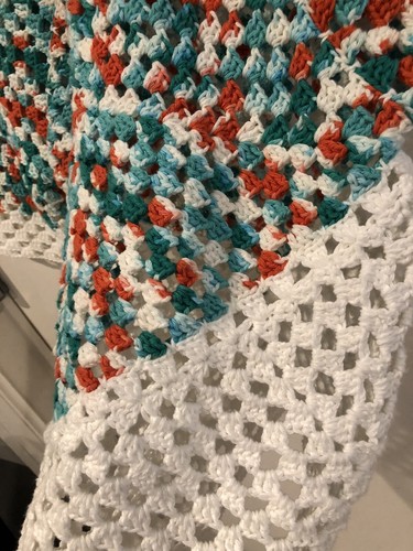 VTG 70s Crochet Handmade Granny-square Boho Hippie Beachwear Festival Coachella - Picture 9 of 10