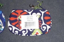 NEW VERA BRADLEY Case CLIP ZIP ID ~ $18 NWT SUN VALLEY Orange Navy Blue Aztec