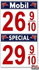 (MOBI-21) 24"  MOBIL PRICE SIGN DECAL GAS PUMP GASOLINE