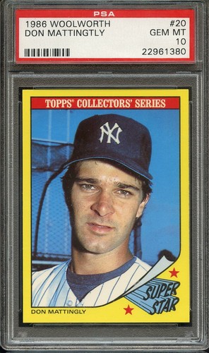 1986 WOOLWORTH 20 DON MATTINGLY PSA GEM MT 10  - Picture 1 of 1