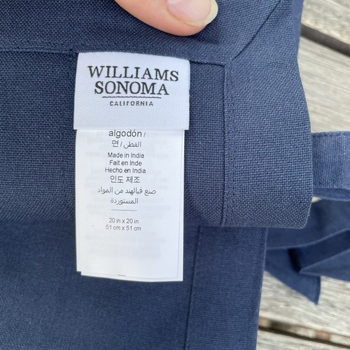 Juego de 4 servilletas de bolsillo para vajilla Williams Sonoma azul marino nuevas sin etiquetas - Imagen 3 de 4