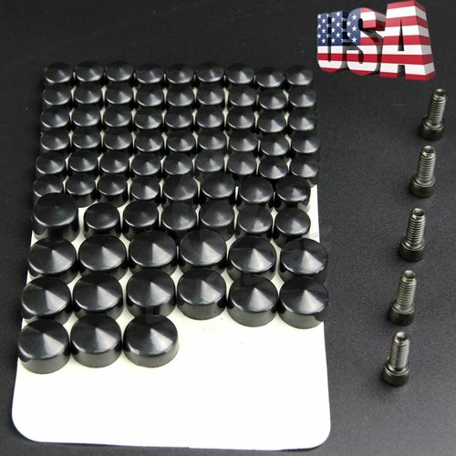 75pcs Black ABS Plastic Bolt Toppers Caps Cover Nut For HarleyElectra Glide 07+ - Bild 6 von 19