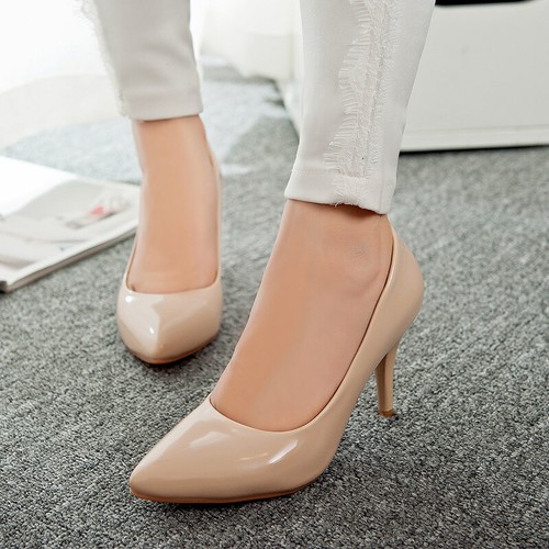 Zapatos de tacón alto de aguja de charol para mujer 4 colores - Imagen 23 de 28