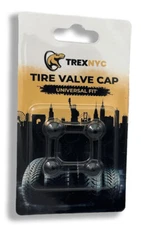 TrexNYC Tire Valve Caps, Universal Stem Covers for Cars, 4pcs, Simple Black