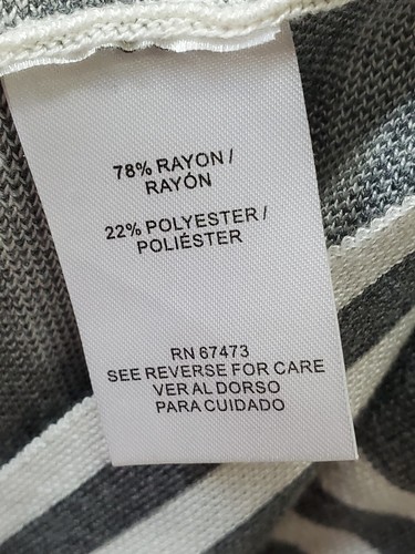 Danny and Nicole Womens Gray White Striped Rayon Round Neck Knee Length Dress L - Picture 9 of 12