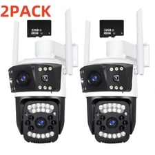 2x 6k HD Camaras De Seguridad Para Exterior WIFI Inalambrica Con Vision Nocturna