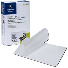 Business Source 20861 Business Card Laminating Pouches 5Mil 2.25x3.75 Box of 100