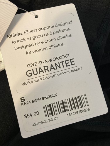 Athleta Kata Swin Skirt Black Small Women's Skort $54 New ...