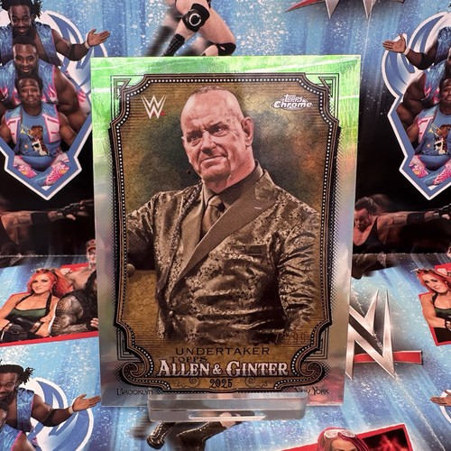 Undertaker WWE Topps Chrome 2025 Allan & Ginter Green Refractor /99 #AG-UTK - Picture 2 of 4