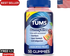 TUMS Gummy Bites Dietary Supplement for Occasional Heartburn Relief - 50 Count