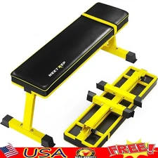 Professional Flat Weight Bench Heavy Duty Stability Strength Training Gym New