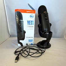 Blue Yeti USB Condenser Microphone, Black, Adjustable Stand/Mount, Mute