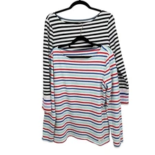 Talbots Striped Boat Neck Long Sleeve Tops Women's Size Medium Set of 2