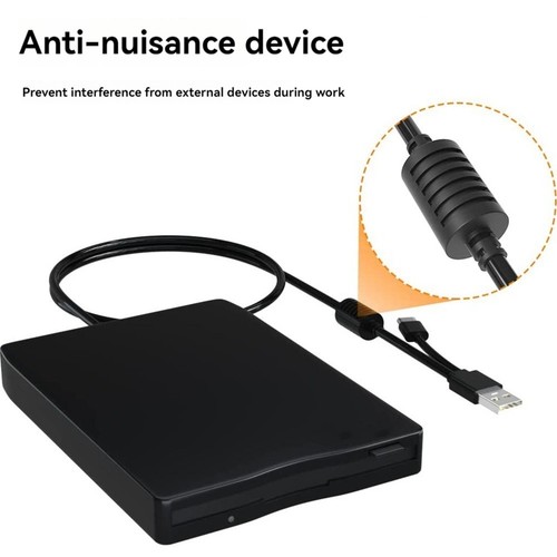 USB Floppy Disk Reader Floppy Disk Drive Dual Interface External USB C9308 - Afbeelding 6 van 7