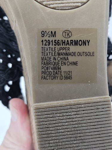 Maurices 9,5 M schwarz gehäkelt Slingback Kork Keilabsatz Sandalen - Bild 7 von 7