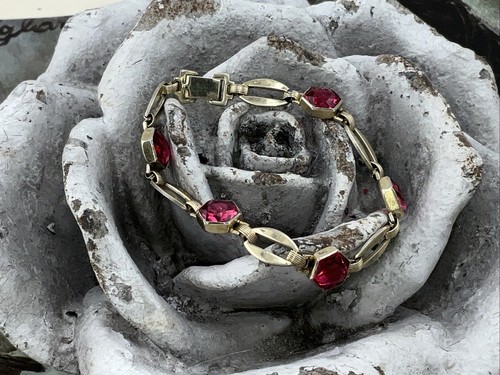 Bracciale Turmoline Originale 14K/Sterlina Vintage - Foto 2 di 6