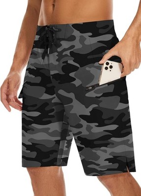 Men's 22'' Board Shorts - No Mesh Lining Long Swim Trunks - UPF50+ Surf Bathing