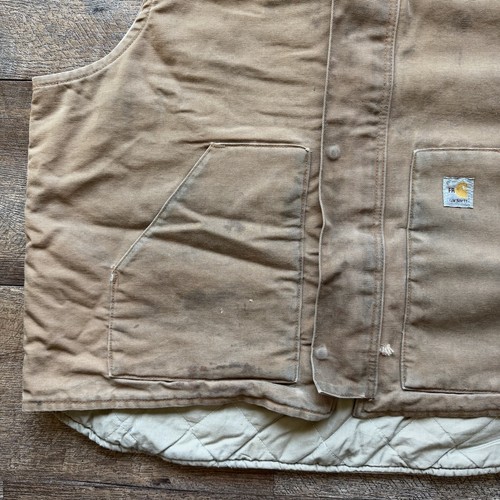 Vintage 2000’s Mens 2XL Carhartt Quilt Lined Distressed Fire Resistant Vest - Bild 2 von 13