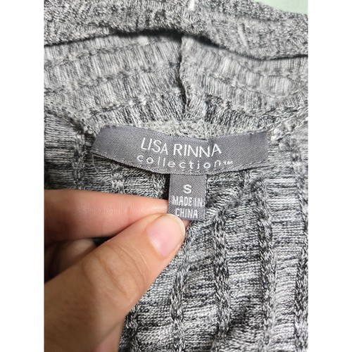 Lisa Rinna small women's gray open front knit long cardigan - Picture 7 of 9
