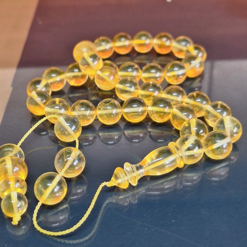 ☀️Natural Baltic Amber Islamic Prayer 33Beads Misbaha Tasbih Rosary 36g 11.6mm📿 - Picture 21 of 24
