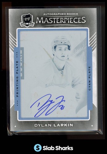 2015 THE CUP DYLAN LARKIN AUTO MASTERPIECES PLATES UD PREMIER ROOKIE CYAN RC 1/1