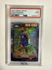 2024-25 Topps ChromeJalen Brunson Purple Speckle Refractor 50/299 PSA 9 / POP 1