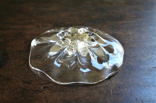 Tsune Japan Handmade Glass Ripple Small Plate - Japanese Artisan Wave Dish - Picture 7 of 19