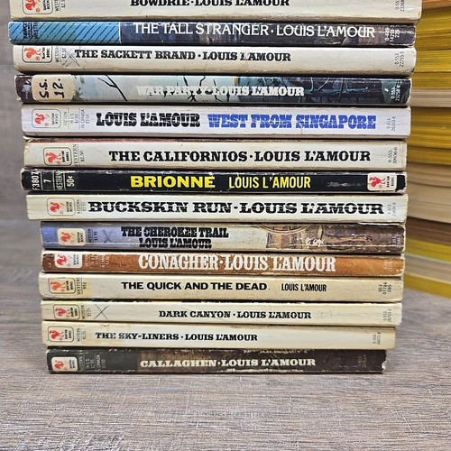 Vtg 1960's & 1970's HUGE Lot of 48 Louis L'Amour Western Paperback Books - Foto 5 di 12