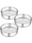 8 Inch Round Cake Tin Set of 3, Stainless Steel Cake Mold Layer Cake Tins