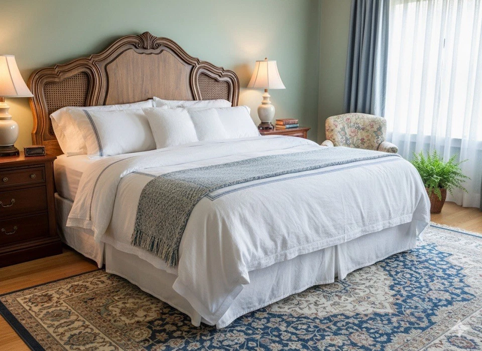 Cabecero THOMASVILLE Camila Roble Estilo Francés Caña Queen Foto 2 de 2