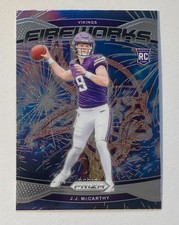 2024 Panini Prizm J.J. McCarthy Fireworks RC #18 Minnesota Vikings