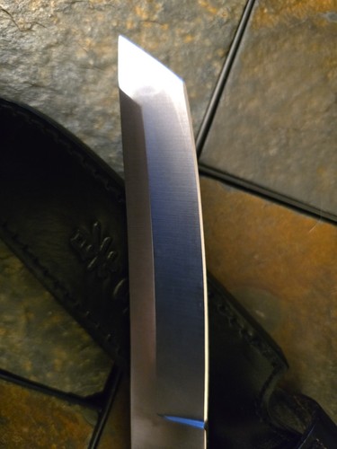 440 Edelstahl Tanto Messer mit feststehender Klinge und Lederscheide - Bild 4 von 11
