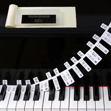Removable Piano Stickers with Black-key Semitones,88 Keyboard Note Labels with D