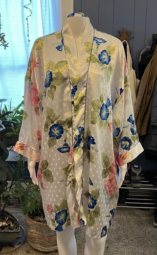 Accappatoio kimono vintage Christian Dior floreale anni 80 donna L
