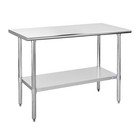 Hally Stainless Steel Table for Prep & Work 24 x 48 Inches, Nsf Commercial He.