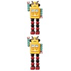 2pcs Robot Shaped Desktop Decoration Cartoon Table Ornament Resin Craft Decor