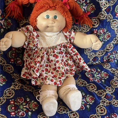 Vintage Cabbage Patch Kids Doll girl mold 4 paci red ginger hair green eyes