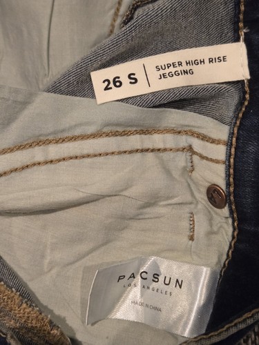 Womens Pacsun Super High Rise Dark Rinse Jeggings Size 26 Short, Nwt - Picture 6 of 12