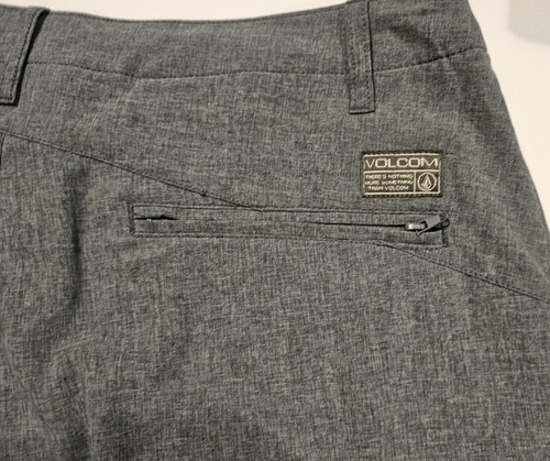 Volcom Frickin Modern Stretch Shorts Men's Grey Chino 10" Inseam- Size 36 - Picture 3 of 11