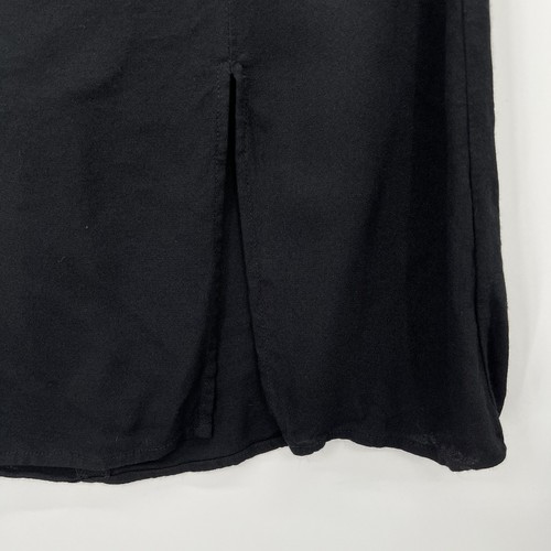 Reformation Margot Mini Skirt Size 12 Slit A-Line Chic Minimalist Black Crepe - Picture 2 of 11