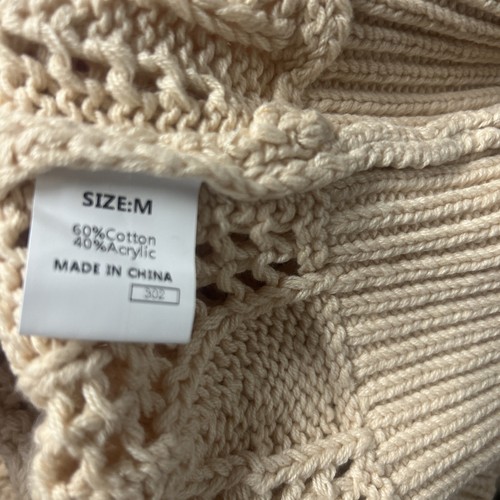 Maglione Dokotoo nuovo con etichette maglia larga L/S beige scuro scollo a V pullover maglione M - Foto 12 di 12
