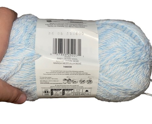 Bernat Softee Baby Yarn Baby Denim Marl 5 oz 395 yardas azul claro blanco - Imagen 3 de 4