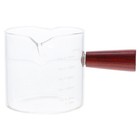 Messbecher Doppel-Mund Kaffeetasse Klarwaage Milchkugel mit Holzgriff