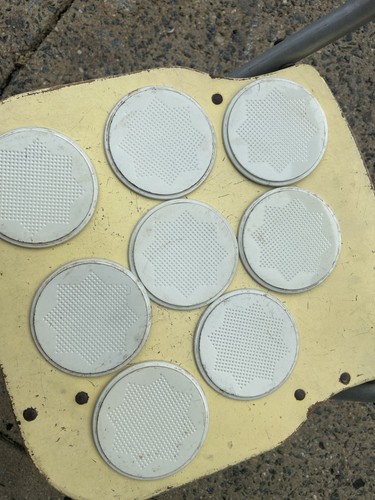 8 Vintage Tin Drink Metal Floral Drink cocktail Coasters 1950s 3" full set retro - Picture 3 of 4