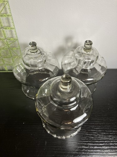3 VINTAGE HOME INTERIORS/HOMCO CLEAR COUNTRY SHADE VOTIVE CUPS - Picture 2 of 6