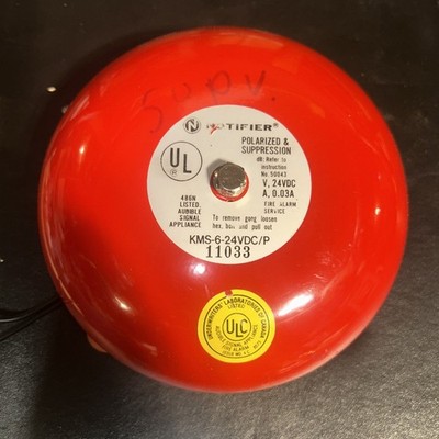 Notifier Polarized-Suppression Alarm Bell KMS-6-24VDC/P,  6'', 24VDC